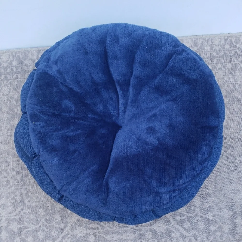 Small Round Blue Dog Bed